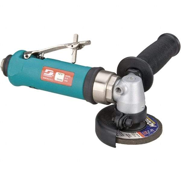 Dynabrade - 3" Wheel Diam, 18,000 RPM, Pneumatic Angle & Disc Grinder - 3/8-24 Spindle, 41 CFM, Rear Exhaust - All Tool & Supply