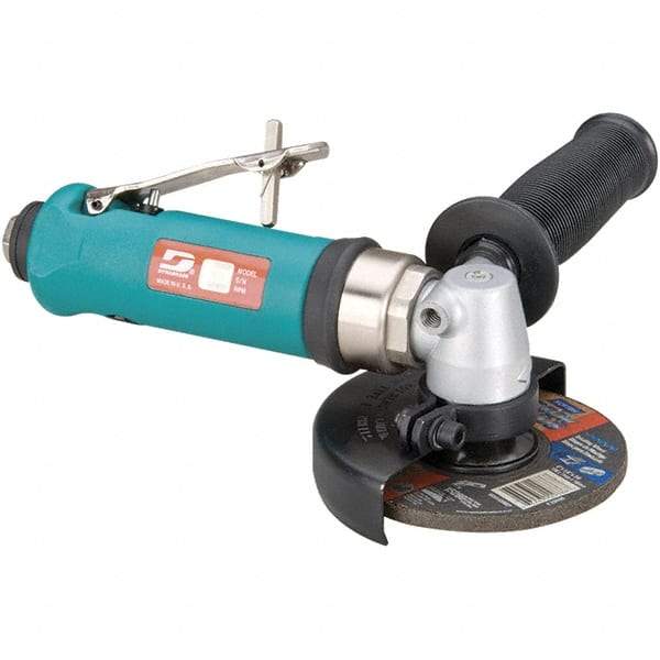 Dynabrade - 4" Wheel Diam, 12,000 RPM, Pneumatic Angle & Disc Grinder - 3/8-24 Spindle, 40 CFM, Rear Exhaust - All Tool & Supply