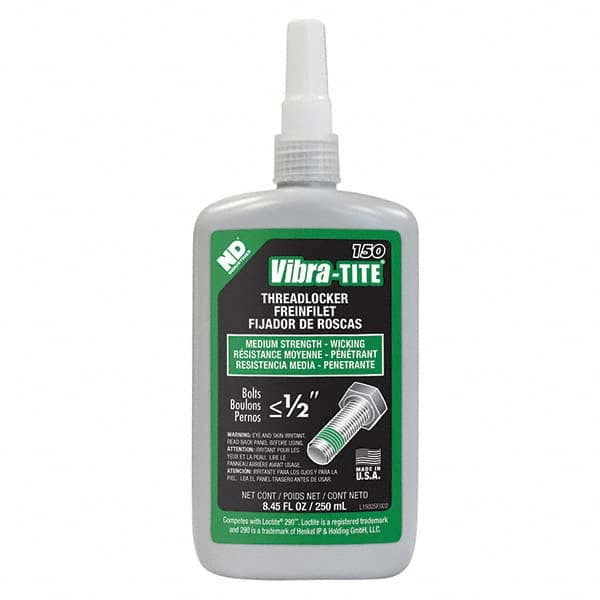 Vibra-Tite - 250 mL Bottle, Green, Medium Strength - Wicking Grade Threadlocker - All Tool & Supply