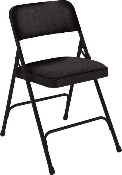 NPS - 18-3/4" Wide x 20-1/4" Deep x 29-1/2" High, Fabric Folding Chair with Fabric Padded Seat - Midnight Black - All Tool & Supply