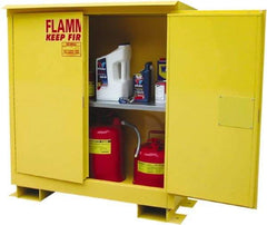 Securall Cabinets - 2 Door, 1 Shelf, Yellow Steel Standard Safety Cabinet for Flammable and Combustible Liquids - 48" High x 43" Wide x 18" Deep, Manual Closing Door, 3 Point Key Lock, 30 Gal Capacity - All Tool & Supply