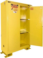 Securall Cabinets - 2 Door, 2 Shelf, Yellow Steel Standard Safety Cabinet for Flammable and Combustible Liquids - 71" High x 31" Wide x 31" Deep, Self Closing Door, 3 Point Key Lock, 60 Gal Capacity - All Tool & Supply