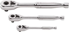 GearWrench - 1/4", 3/8" & 1/2" Drive Pear Head Ratchet Set - Full Polish Chrome Finish, Various Lengths, 45 Gear Teeth, Standard Handle, Standard Head - All Tool & Supply