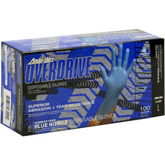 ‎63-336PF/M Disposable Gloves - Ambi-Dex Overdrive Disposable Nitrile - 6 mil Blue - Powder Free