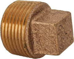 Merit Brass - Class 125, 2" Internal Pipe, Lead Free Brass Square Head Plug - MNPT - All Tool & Supply