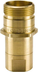 Parker - 1-1/4 NPTF Brass Hydraulic Hose Female Pipe Thread Nipple - 2,750 psi, 76 GPM - All Tool & Supply