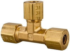 Parker - 1/4" OD, Brass Union Tee - 300 Max Working psi, -65 to 250°F, Comp x Comp x Comp Ends - All Tool & Supply