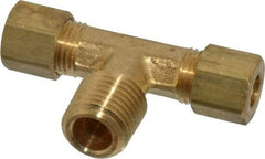 Parker - 1/4" OD, Brass Male Branch Tee - 300 Max Working psi, -65 to 250°F, Comp x Comp x MNPT Ends - All Tool & Supply