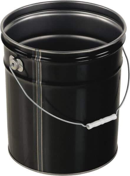 Vestil - 5 Gal Black Steel Pail - 13-3/8" High - All Tool & Supply