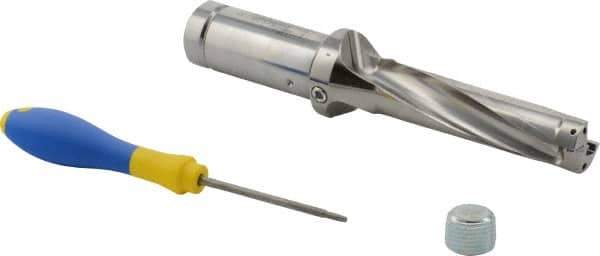 Iscar - 4" Max Drill Depth, 4xD, 1" Diam, Indexable Insert Drill - 1-1/4" Shank Diam, Whistle Notch Shank - All Tool & Supply