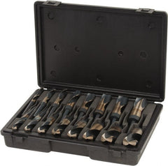 Interstate - 9/16 to 1-1/2", 135° Point, Oxide Finish, Cobalt Reduced Shank Drill Bit Set - All Tool & Supply