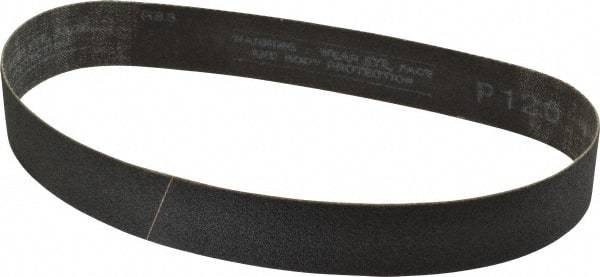 Made in USA - 1-1/8" Wide x 21" OAL, 120 Grit, Silicon Carbide Abrasive Belt - Silicon Carbide, Fine, Coated, X/Y Weighted Cloth Backing, Wet/Dry, Series S181 - All Tool & Supply