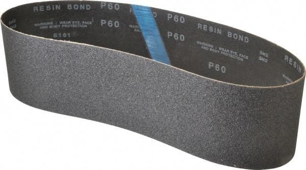 Made in USA - 4" Wide x 36" OAL, 60 Grit, Silicon Carbide Abrasive Belt - Silicon Carbide, Medium, Coated, X/Y Weighted Cloth Backing, Wet/Dry, Series S181 - All Tool & Supply