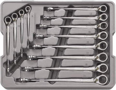 GearWrench - 12 Piece, 8mm to 19mm, 12 Point Ratcheting Combination Wrench/X-Beam Set - Metric Measurement Standard, Chrome Finish, Comes in Plastic Tray - All Tool & Supply