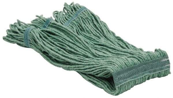 PRO-SOURCE - 5" Green Head Band, Medium PET Loop End Mop Pad - 4 Ply, Quick Change Connection, Use for General Purpose - All Tool & Supply