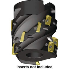 Kennametal - 9 Inserts, 2-1/2" Cut Diam, 1" Arbor Diam, 1.57" Max Depth of Cut, Indexable Square-Shoulder Face Mill - 0/90° Lead Angle, 2-1/2" High, EC14.., EP14.. Insert Compatibility, Through Coolant, Series Mill 1-14 - All Tool & Supply