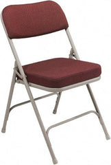 NPS - 18" Wide x 20-3/4" Deep x 32" High, Steel & Fabric Folding Chair with Fabric Padded Seat - Burgundy - All Tool & Supply