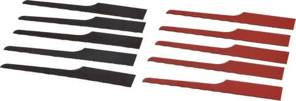 Value Collection - 10 Piece, 4" Long, Steel Reciprocating Saw Blade Set - 24 to 32 Teeth per Inch - All Tool & Supply