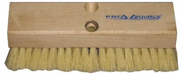 PRO-SOURCE - 2" Bristle Length, Tampico Scrub Brush - 10" OAL, Tapered Handle, Hardwood Block - All Tool & Supply