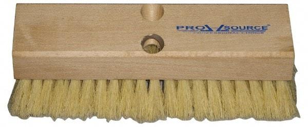 PRO-SOURCE - 2" Bristle Length, Polypropylene Scrub Brush - 10" OAL, Tapered Handle, Hardwood Block - All Tool & Supply