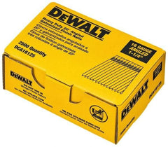 DeWALT - 16 Gauge 1-1/4" Long Finishing Nails for Power Nailers - Grade 2 Steel, Galvanized Finish, Angled Stick Collation - All Tool & Supply