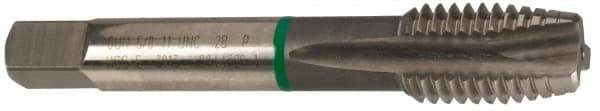 Guhring - #10-24 UNC, 3 Flute, Bright Finish, Cobalt Spiral Point Tap - Plug Chamfer, Right Hand Thread, 2.382" OAL, 0.551" Thread Length, 0.194" Shank Diam, 2B Class of Fit, Series 3913 - All Tool & Supply