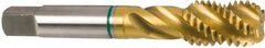 Guhring - M14x2.00 Metric Coarse 3 Flute 6H Modified Bottoming Spiral Flute Tap - Cobalt, TiN Finish, 3.591" OAL, Right Hand Flute, Right Hand Thread, Series 3921 - All Tool & Supply