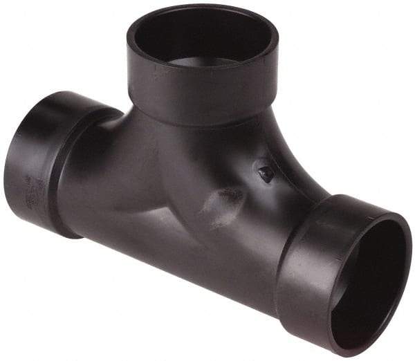 NIBCO - 4", ABS Drain, Waste & Vent Pipe Two Way Cleanout Tee - Hub x Hub x Hub - All Tool & Supply