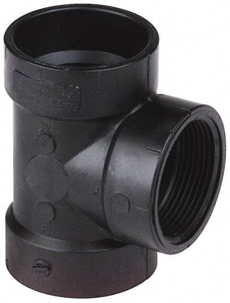 NIBCO - 2", ABS Drain, Waste & Vent Pipe Test Tee - Hub x Hub x FIPT Less Plug - All Tool & Supply