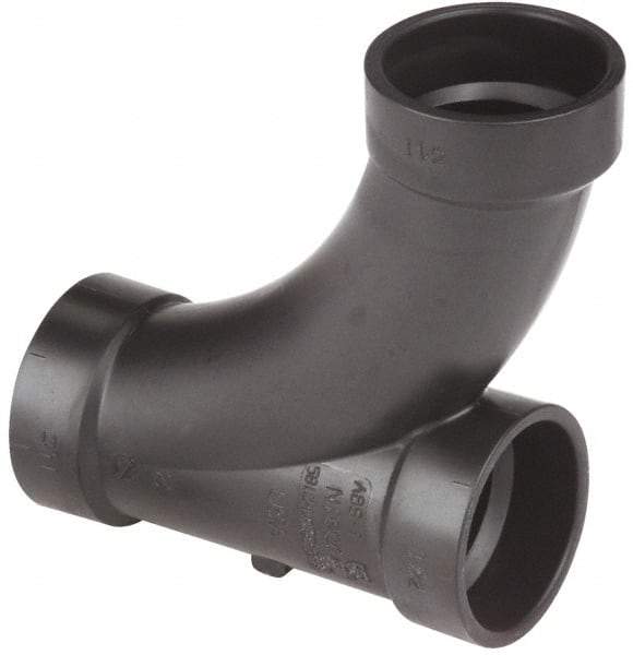 NIBCO - 2 x 1-1/2", ABS Drain, Waste & Vent Pipe Long Radius TY - Hub x Hub x Hub - All Tool & Supply