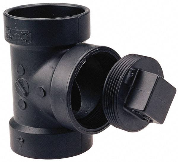 NIBCO - 4", ABS Drain, Waste & Vent Pipe Test Tee - Hub x Hub x CO with Plug - All Tool & Supply