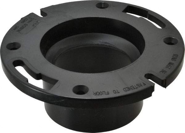 NIBCO - 3 or 4" Pipe, 5-3/8" OD, ABS Flush Closet Flange with Pipe Stop - 180° Max Working Temp, Hub or Spig End Connections - All Tool & Supply