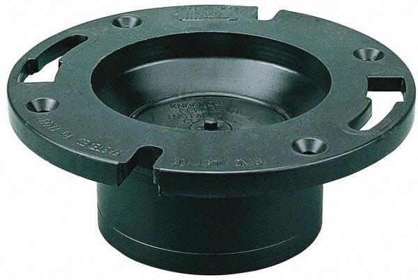 NIBCO - 4" Pipe, 5-3/8" OD, ABS Closet Flange with Knockout Test Plug - 180° Max Working Temp, Hub End Connections - All Tool & Supply