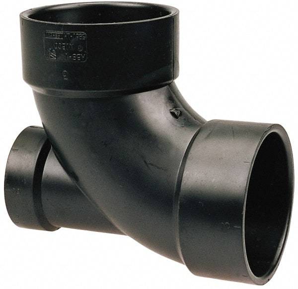 NIBCO - 3 x 3 x 1-1/2", ABS Drain, Waste & Vent Pipe 90 Elbow with Low Heel Inlet - Hub x Hub x Hub - All Tool & Supply