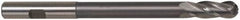 Hertel - 1/2" Diam, 1-1/4" LOC, 4 Flute High Speed Steel Ball End Mill - TiN Finish, Single End, 6" OAL, 1/2" Shank Diam - All Tool & Supply