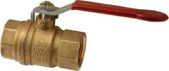 Value Collection - 1" Pipe, Full Port, Brass UL Listed Ball Valve - 1 Piece, Inline - One Way Flow, FNPT x FNPT Ends, Lever Handle, 600 WOG, 150 WSP - All Tool & Supply