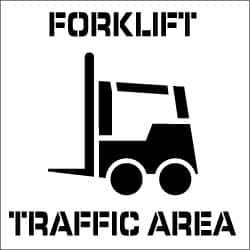 NMC - Forklift Traffic Area Stencil - 0.06 Inch Thick, Polyethylene, English - All Tool & Supply