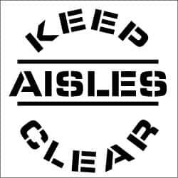 NMC - Keep Aisles Clear Stencil - 0.06 Inch Thick, Polyethylene, English - All Tool & Supply