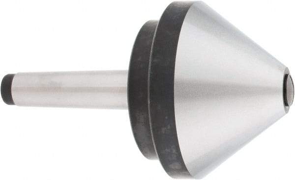 Interstate - MT3 Taper Shank, 4" Head Diam 660 Lb Capacity Live Center - 500 Max RPM, 2.76" Head Length, 4" Point Diam, 600 Lb Max Workpc, 6-1/2" OAL, Bull Nose Point - All Tool & Supply