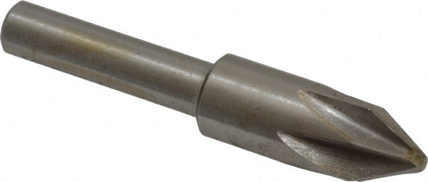 Interstate - 3/8" Head Diam, 1/4" Shank Diam, 6 Flute 60° Cobalt Countersink - All Tool & Supply