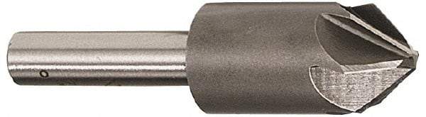 Interstate - 1-1/2" Head Diam, 3/4" Shank Diam, 6 Flute 90° Cobalt Countersink - Bright Finish, 3-1/2" OAL, Single End, Straight Shank, Right Hand Cut - All Tool & Supply