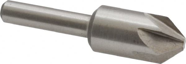 Interstate - 1/2" Head Diam, 1/4" Shank Diam, 6 Flute 82° Cobalt Countersink - All Tool & Supply