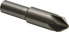 Interstate - 5/8" Head Diam, 1/2" Shank Diam, 6 Flute 82° Cobalt Countersink - Bright Finish, 2-3/4" OAL, Single End, Straight Shank, Right Hand Cut - All Tool & Supply