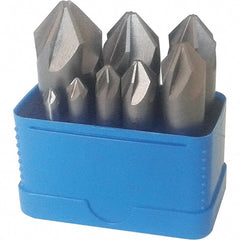 Interstate - 8 Piece, 1/4 to 1" Head Diam, 60° Included Angle, Single End Countersink Set - All Tool & Supply