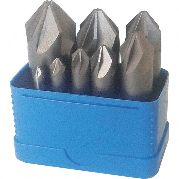 Interstate - 8 Piece, 1/4 to 1" Head Diam, 82° Included Angle, Single End Countersink Set - All Tool & Supply