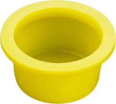 Caplugs - 2.074" ID, Round Head, Tapered Cap/Plug with Flange - 1-1/8" Long, Low-Density Polyethylene, Yellow - All Tool & Supply