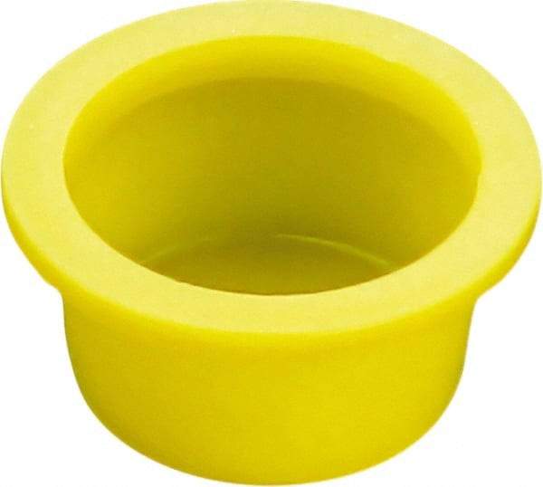 Caplugs - 3.02" ID, Round Head, Tapered Cap/Plug with Flange - 3.81" OD, 1-1/8" Long, Low-Density Polyethylene, Yellow - All Tool & Supply