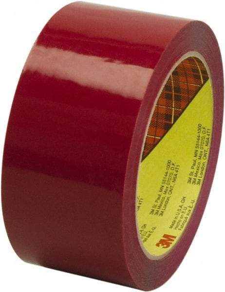 3M - 2" x 55 Yd Red Rubber Adhesive Sealing Tape - Polypropylene Film Backing, 2.5 mil Thick, 60 Lb Tensile Strength, Series 373 - All Tool & Supply