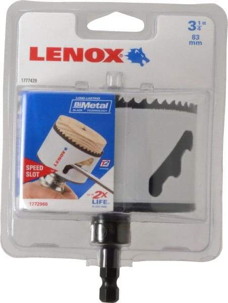 Lenox - 3-1/4" Diam, 1-9/16" Cutting Depth, Hole Saw - Bi-Metal Saw, Toothed Edge - All Tool & Supply