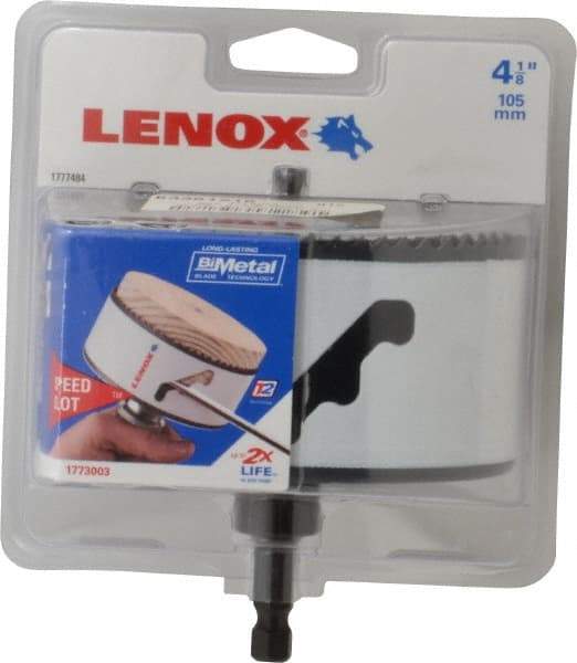 Lenox - 4-1/8" Diam, 1-9/16" Cutting Depth, Hole Saw - Bi-Metal Saw, Toothed Edge - All Tool & Supply